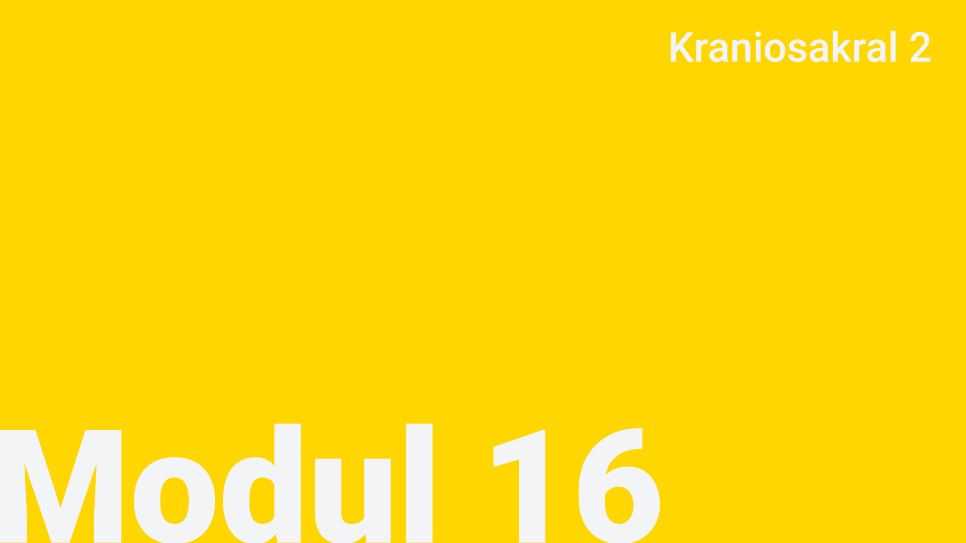 Modul 16 - Kraniosakral 2